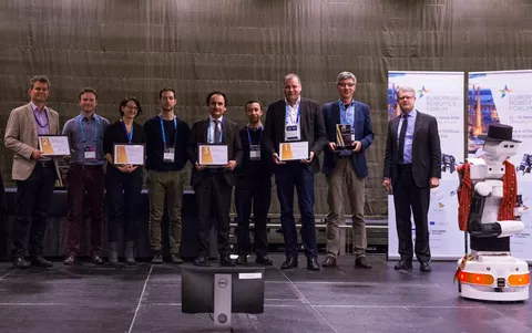 Die Gewinner der euRobotics Technology Transfer Awards.