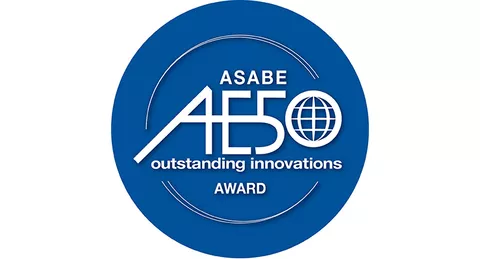 Logo der AE50 Awards verliehen von der ASABE