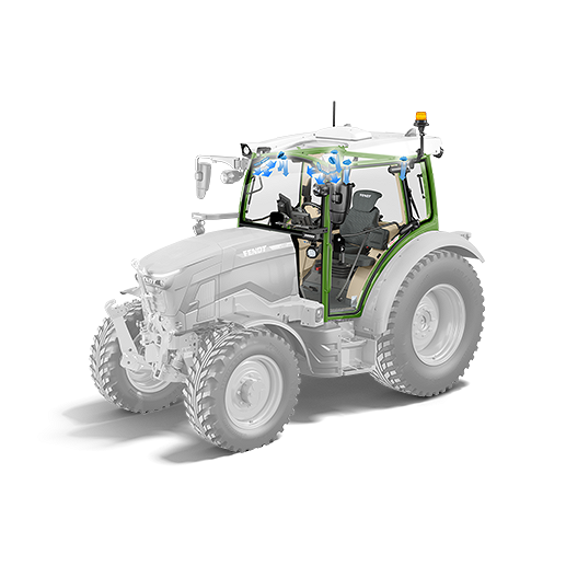 CGI Bild zur Veranschaulichung der Lüftung im Fendt e100 Vario