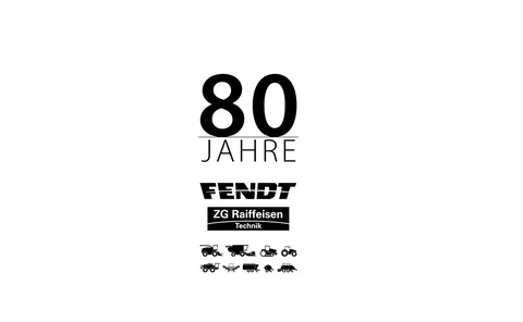 Logo zur Feier der 80-jährigen Partnerschaft von Fendt und ZG Raiffeisen