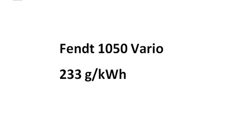 Fendt 1050 Vario 233 g/kWh