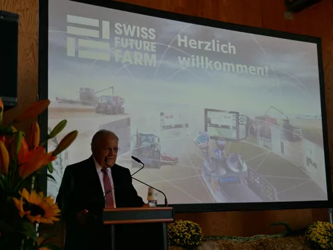 Die Festrede zur Eröffnung der Swiss Future Farm hielt der Schweizer Wirtschaftsminister Johann Schneider-Ammann.