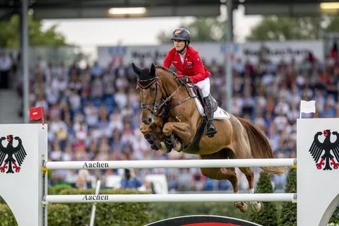 Deutsche Weltmeisterin im Springreiten Simone Blum mit Pferd DSP Alice