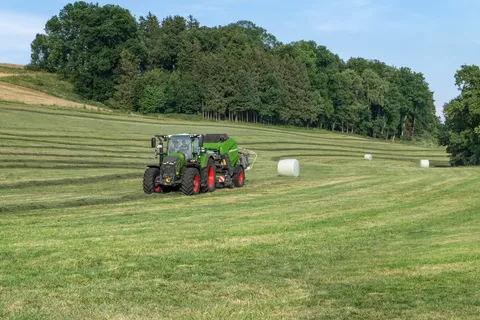 Grünfutterernte mit der Fendt Rotana Combi Rundballenpresse