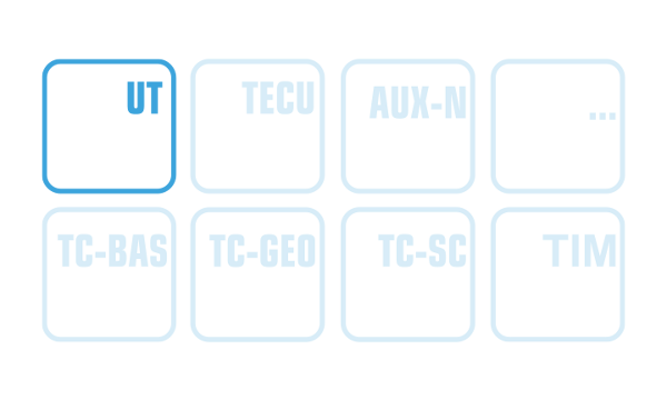 Weiß-blaues Logo des Universal Terminal