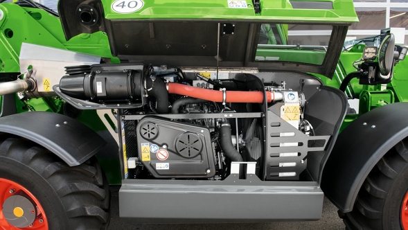 Nahaufnahme des Fendt Cargo T955 Motors