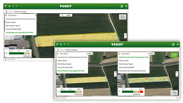 Visning af maskinparametre i Heatmaps ordrerapporter