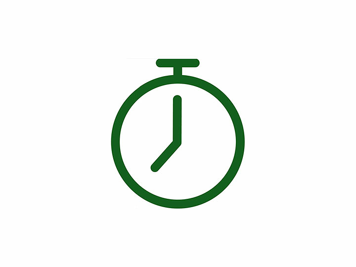 Icono de cronómetro en verde