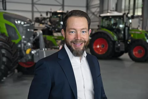 Alexander Schenk, in the background Fendt Tractors