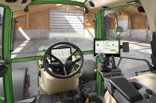 Fendt 200 Vario Profi Setting 2 View from the driver's perspective