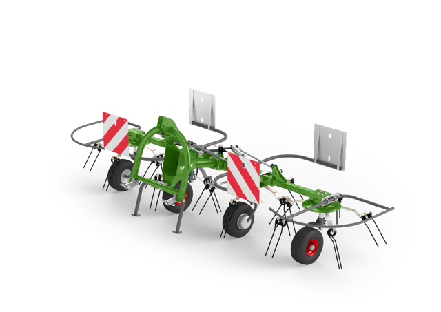 CGI of the green Fendt Twister Alpine on a transparent background.