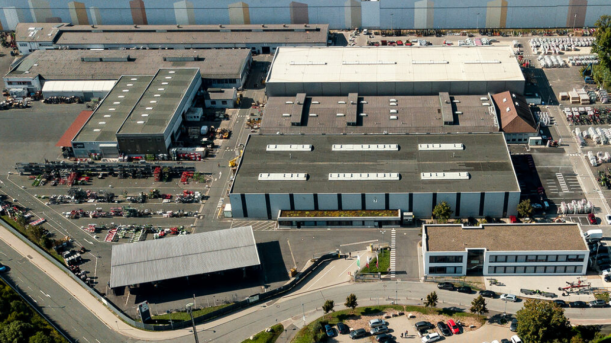 Bird's eye view of the Fendt production site in Feucht