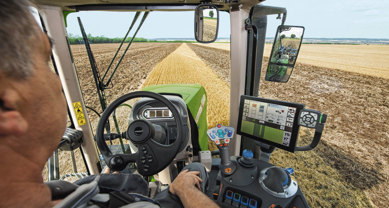 Fendt 900 Vario MT kabīne no vadītāja perspektīvas