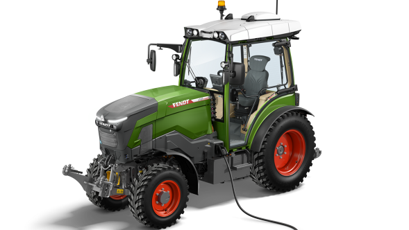 Isolert diagram av innsiden av forakslene på en Fendt e100 V Vario