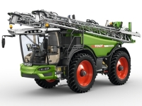 A Fendt pesticide sprayer with red rims