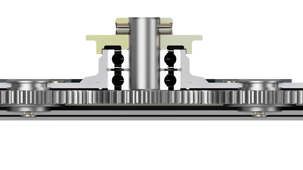 Graphic representation of the spring-loaded collision protection